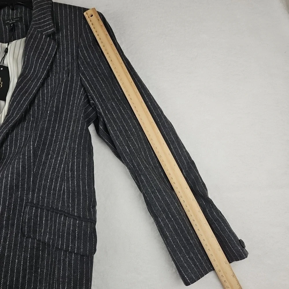 NWT Rag & Bone Charles Italian Virgin Wool Blend Blazer Gray Womens Sz 10 ($595)